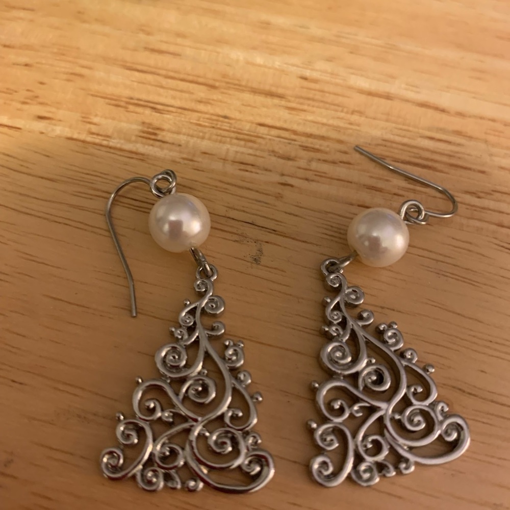 BNWT Catherine’s Christmas tree brooch matching earrings crystals pearls silver - Picture 5 of 6